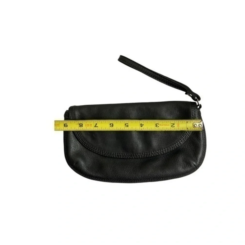 Lucky brand black leather wristlet bag
